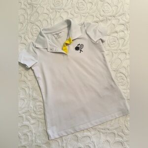 White Kids Polo Shirt with Yellow Accent